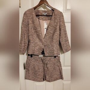 DKNY 2-Piece Pink Crop Jacket & Shorts Suit, Size 2